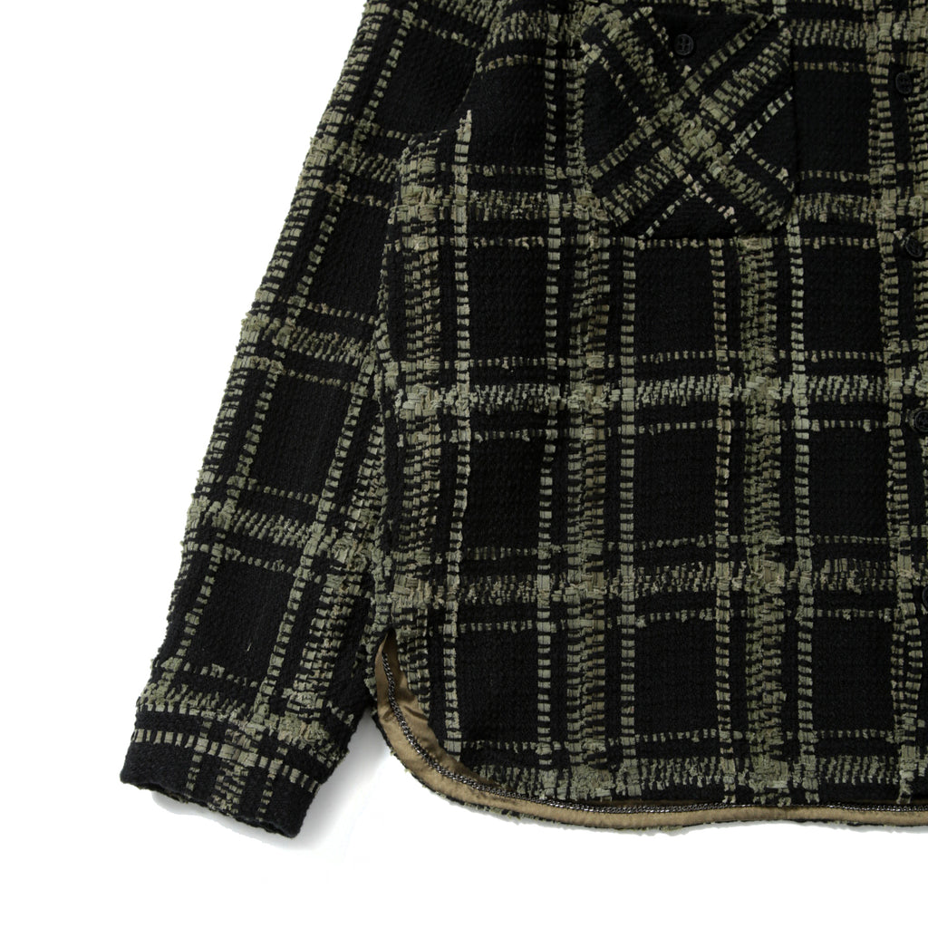 新品 READYMADE レディメイド / 23AW CHECK TWEED SHIRT / size 2 (BLACK / KHAKI) 国内正規品 ツイード シャツ ジャケット