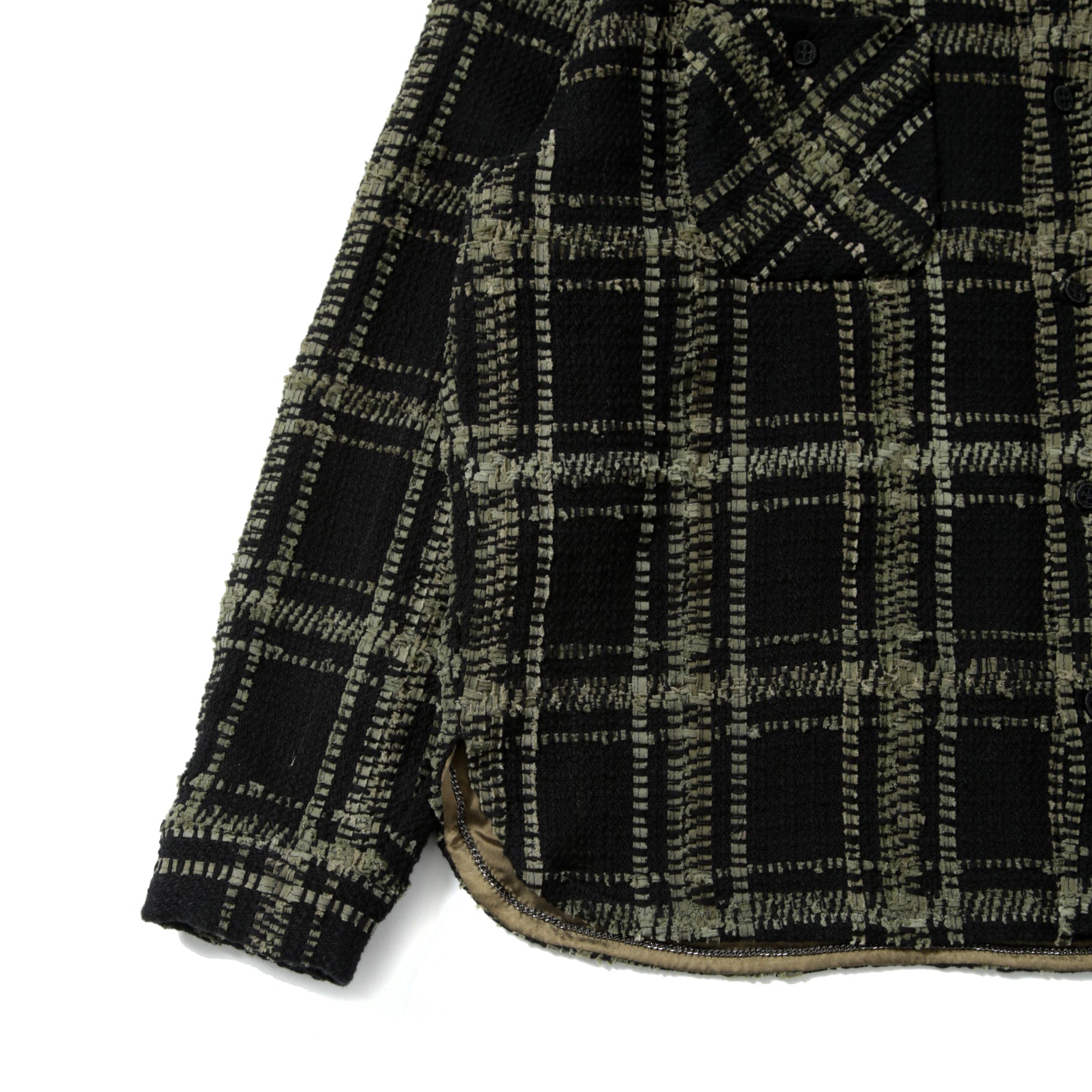 新品 READYMADE レディメイド / 23AW CHECK TWEED SHIRT / size 2 (BLACK / KHAKI) 国内正規品 ツイード シャツ ジャケット
