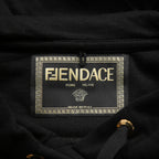FENDACE フェンダーチェ / フェンディ ヴェルサーチ コラボ / 22SS 極美品 メデューサ ロゴ刺繍 プルオーバー パーカー / FS7906-AK6H / size XXS (BLACK)