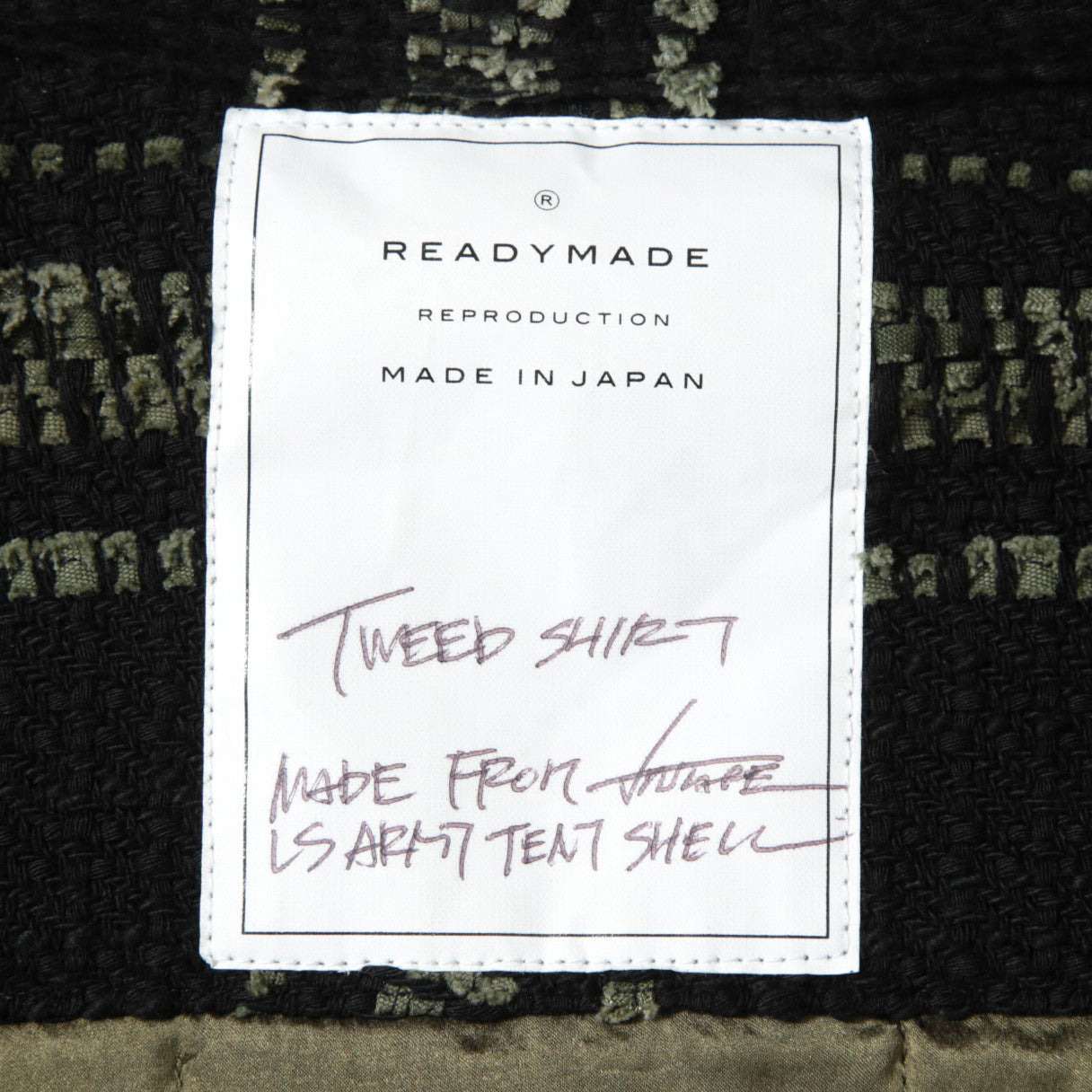 新品 READYMADE レディメイド / 23AW CHECK TWEED SHIRT / size 2 (BLACK / KHAKI) 国内正規品 ツイード シャツ ジャケット