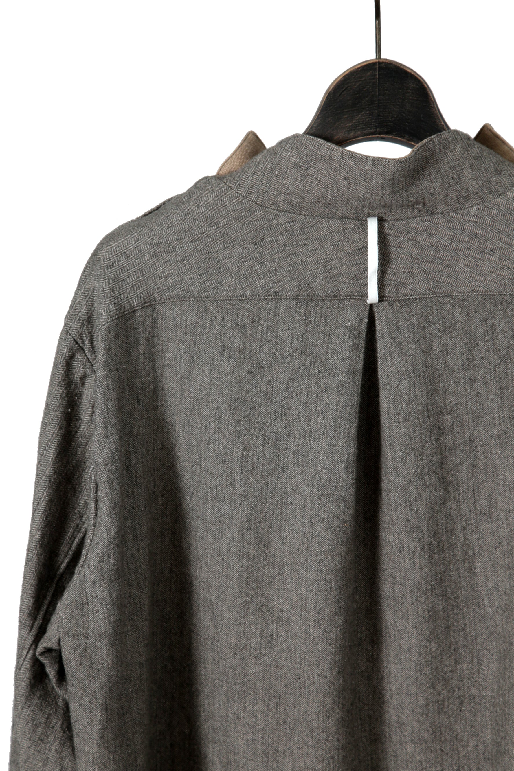 極美品 sus-sous シュスー / ウール/リネン/ カシミア ヘリンボーン スリーピング スモック / size 9 (GRAY)