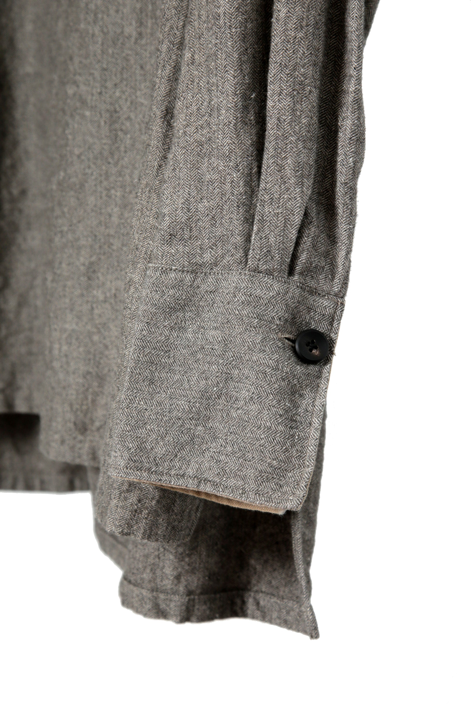 極美品 sus-sous シュスー / ウール/リネン/ カシミア ヘリンボーン スリーピング スモック / size 9 (GRAY)