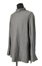 極美品 sus-sous シュスー / ウール/リネン/ カシミア ヘリンボーン スリーピング スモック / size 9 (GRAY)