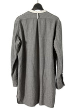 極美品 sus-sous シュスー / ウール/リネン/ カシミア ヘリンボーン shirt officers pullover / size 9 (GRAY)