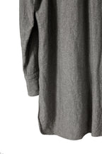 極美品 sus-sous シュスー / ウール/リネン/ カシミア ヘリンボーン shirt officers pullover / size 9 (GRAY)
