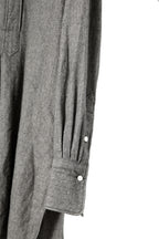 極美品 sus-sous シュスー / ウール/リネン/ カシミア ヘリンボーン shirt officers pullover / size 9 (GRAY)
