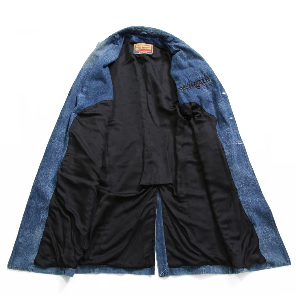 DIESEL ディーゼル / 24AW 美品 D-balzer-mid-fsf / デニム ロング チェスター コート / size S (INDIGO)