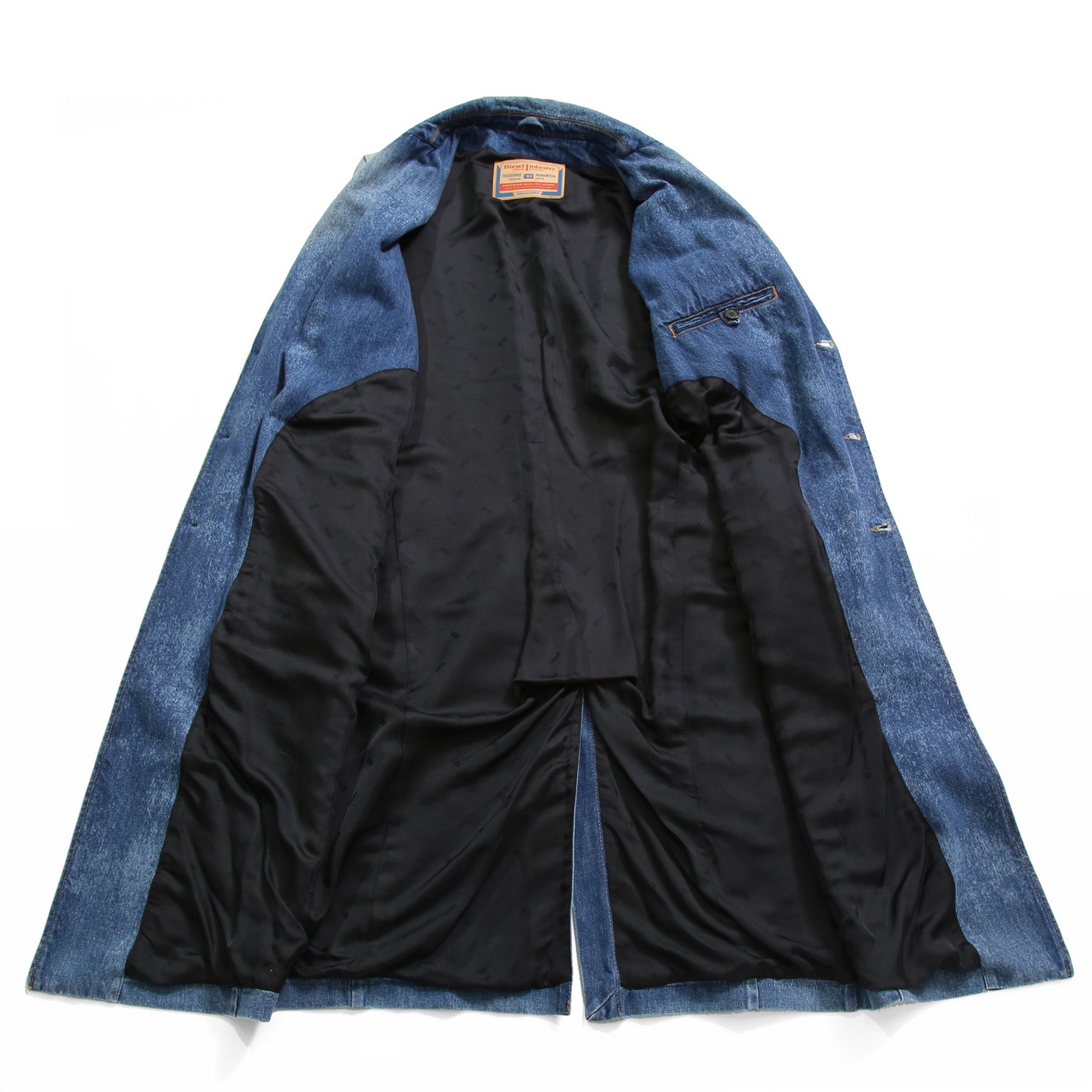 DIESEL ディーゼル / 24AW 美品 D-balzer-mid-fsf / デニム ロング チェスター コート / size S (INDIGO)