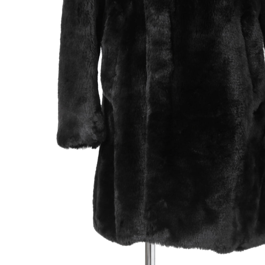 1piu1ugare3 ウノピウウノウグァーレトレ / 美品 24AW エコ ファー / ラップネック フーデッド コート / MRC137 / size 4 (BLACK)