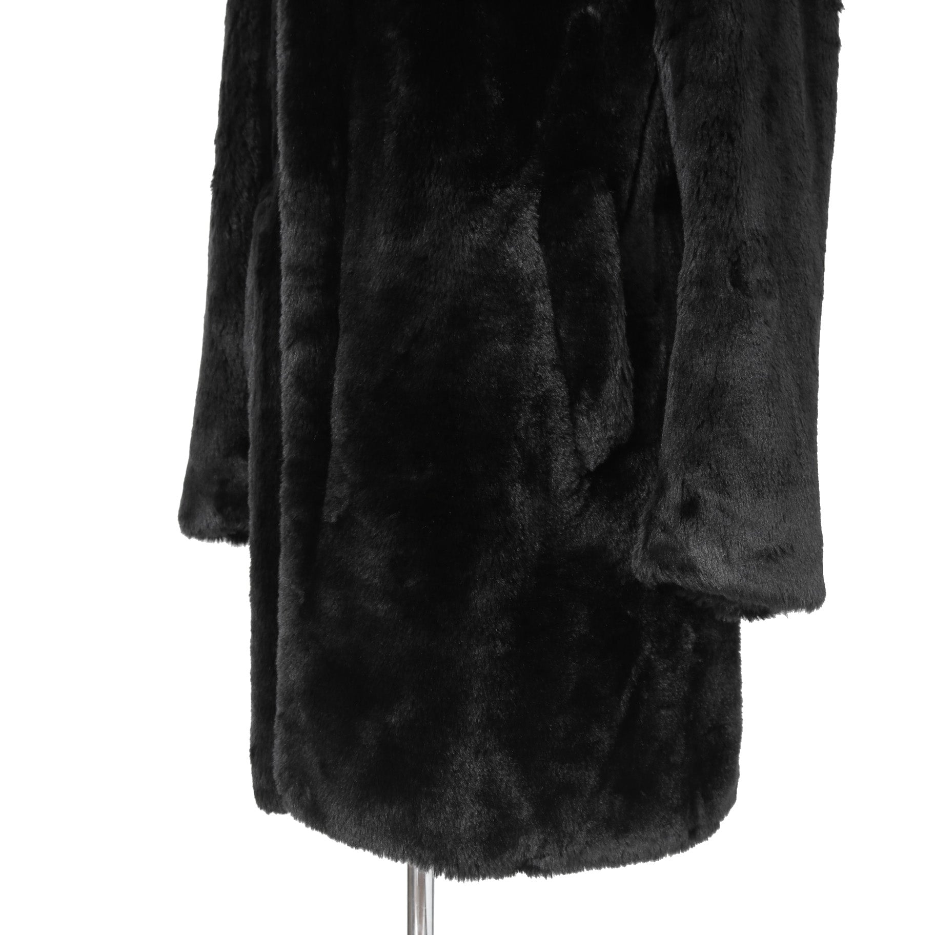 1piu1ugare3 ウノピウウノウグァーレトレ / 美品 24AW エコ ファー / ラップネック フーデッド コート / MRC137 / size 4 (BLACK)