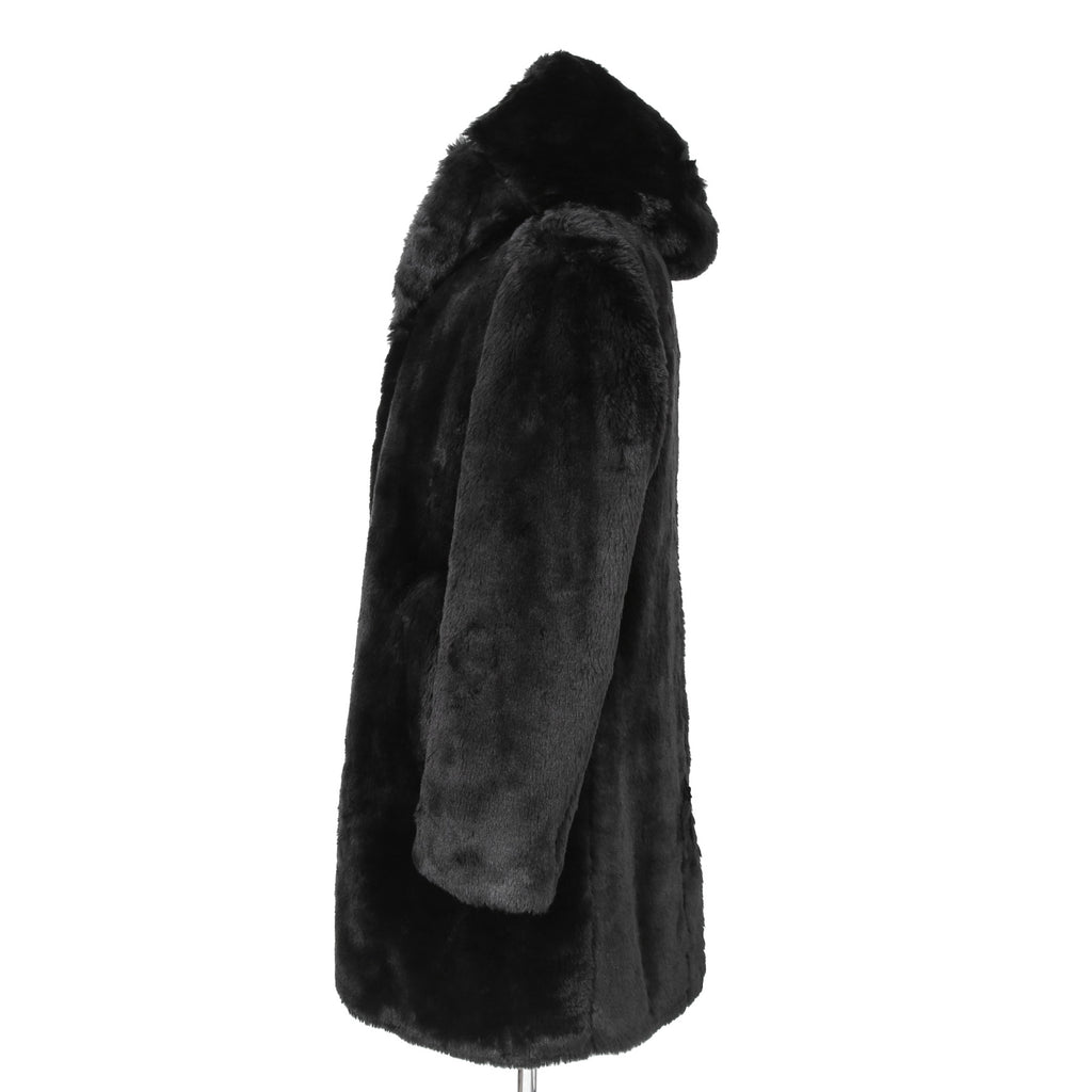 1piu1ugare3 ウノピウウノウグァーレトレ / 美品 24AW エコ ファー / ラップネック フーデッド コート / MRC137 / size 4 (BLACK)