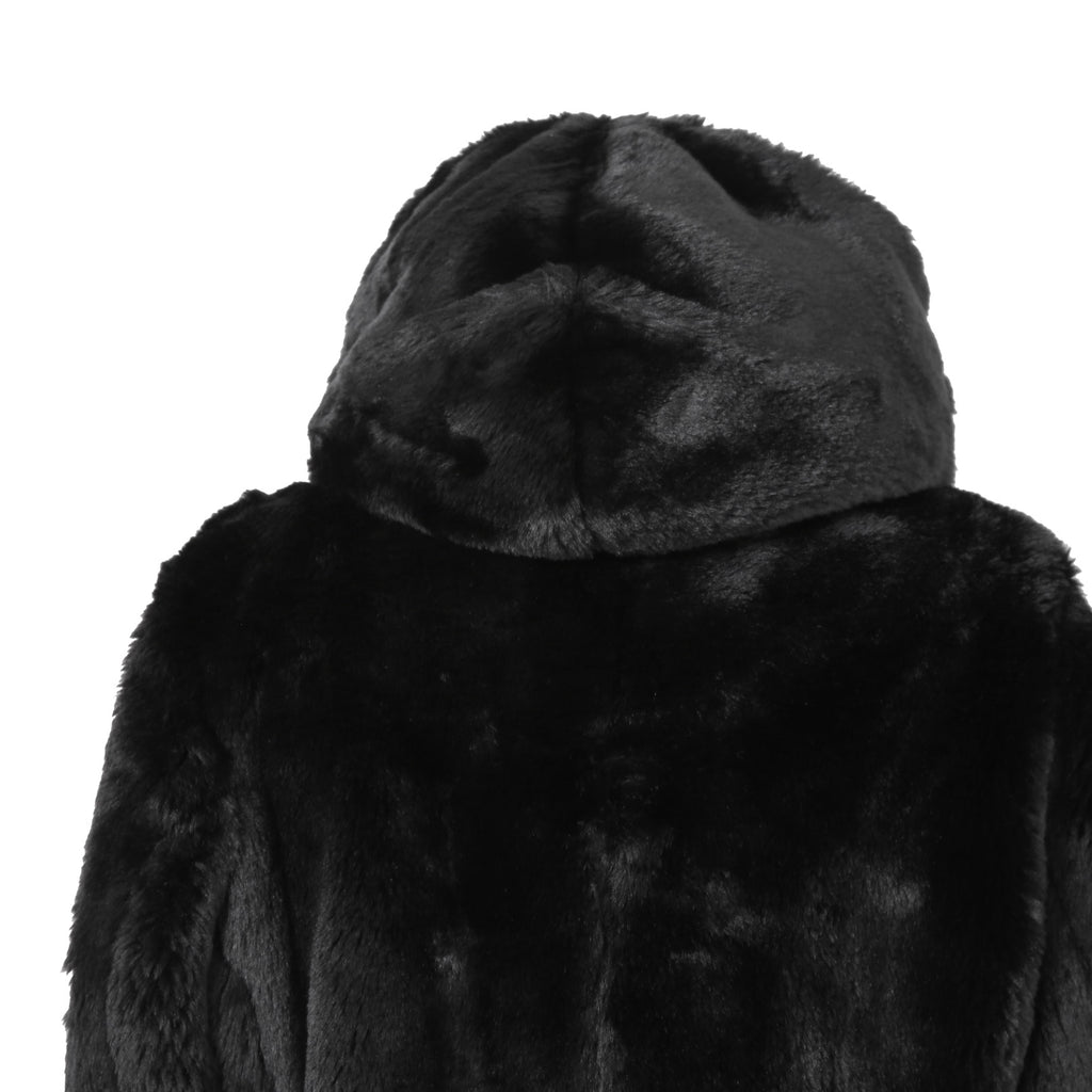 1piu1ugare3 ウノピウウノウグァーレトレ / 美品 24AW エコ ファー / ラップネック フーデッド コート / MRC137 / size 4 (BLACK)