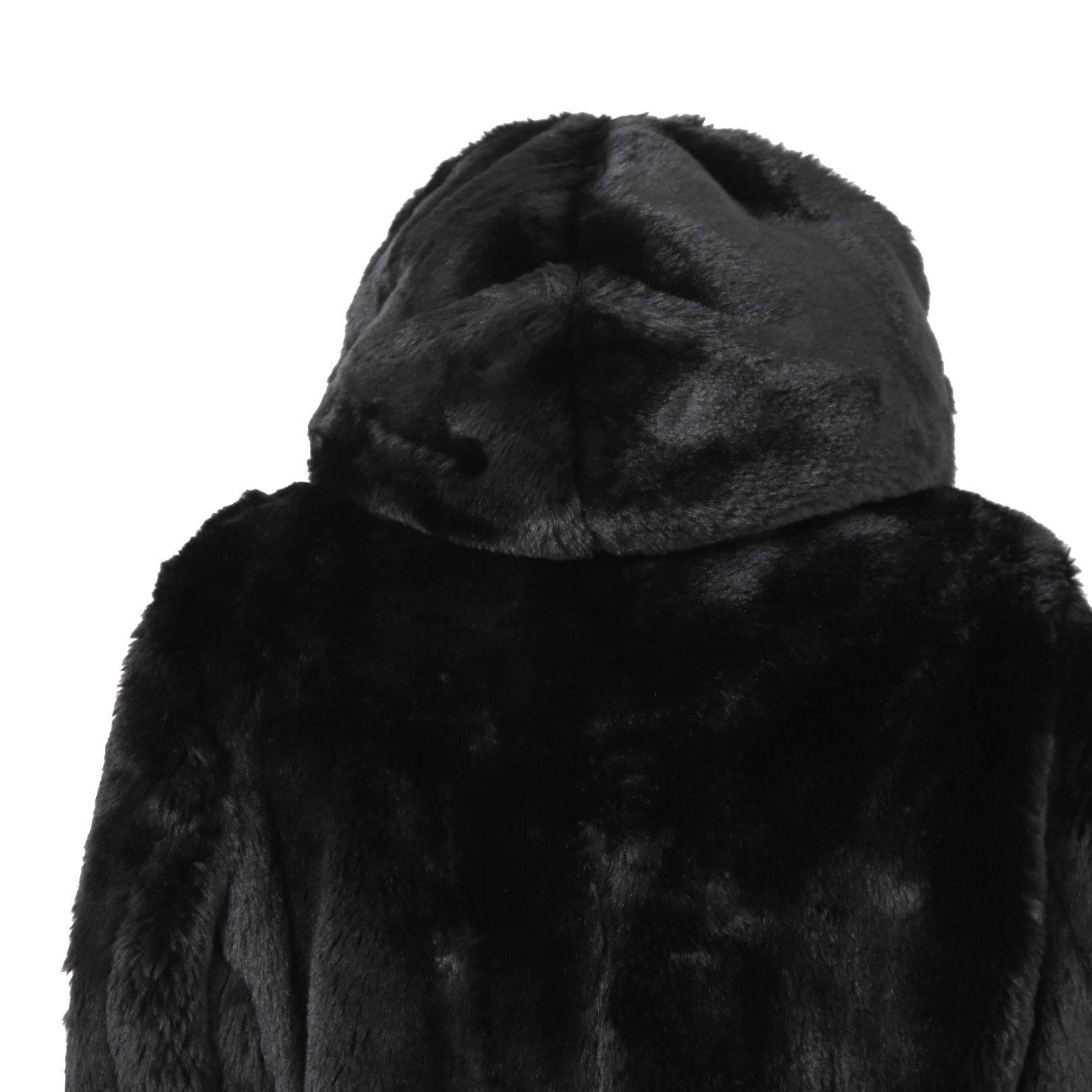 1piu1ugare3 ウノピウウノウグァーレトレ / 美品 24AW エコ ファー / ラップネック フーデッド コート / MRC137 / size 4 (BLACK)