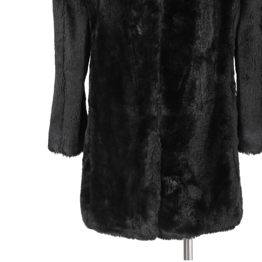 1piu1ugare3 ウノピウウノウグァーレトレ / 美品 24AW エコ ファー / ラップネック フーデッド コート / MRC137 / size 4 (BLACK)