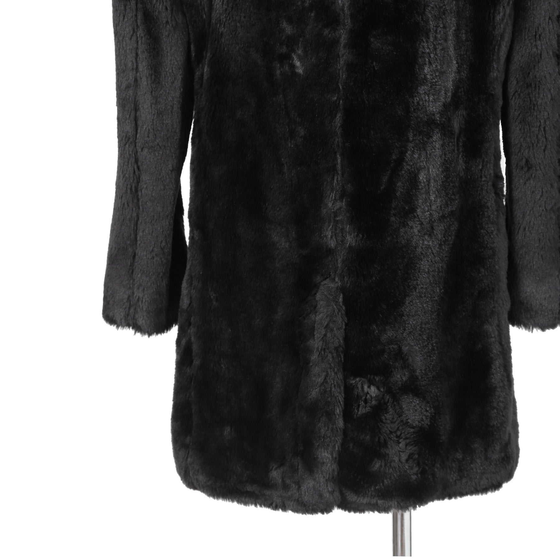 1piu1ugare3 ウノピウウノウグァーレトレ / 美品 24AW エコ ファー / ラップネック フーデッド コート / MRC137 / size 4 (BLACK)