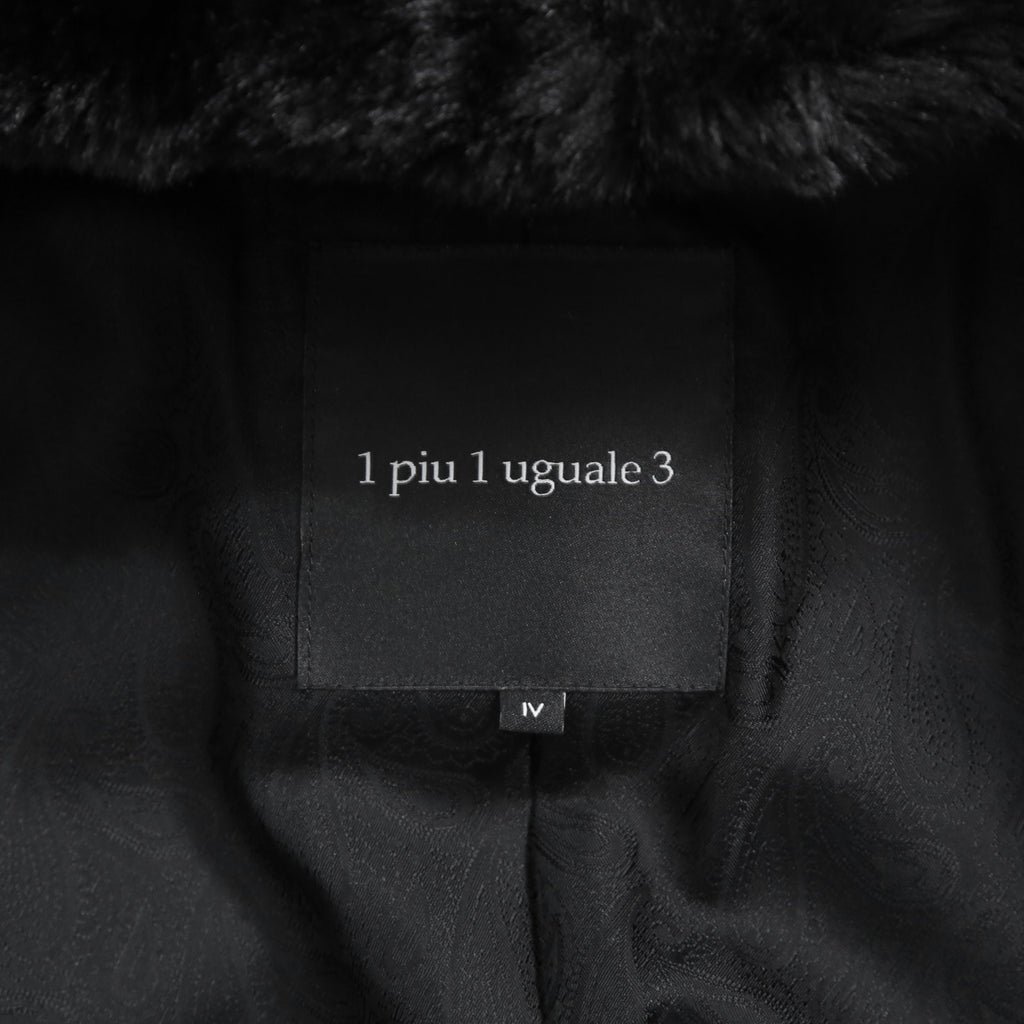 1piu1ugare3 ウノピウウノウグァーレトレ / 美品 24AW エコ ファー / ラップネック フーデッド コート / MRC137 / size 4 (BLACK)