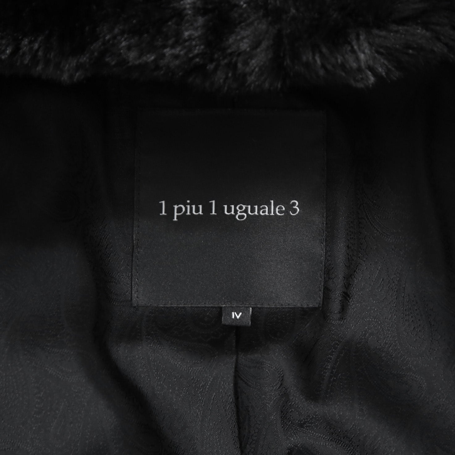 1piu1ugare3 ウノピウウノウグァーレトレ / 美品 24AW エコ ファー / ラップネック フーデッド コート / MRC137 / size 4 (BLACK)