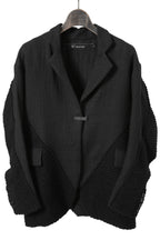 希少 新品 A.F ARTEFACT アーティファクト / リネンウール / ニット切替 オーバーサイズ ジャケット / size 1 (BLACK) ユニセックス