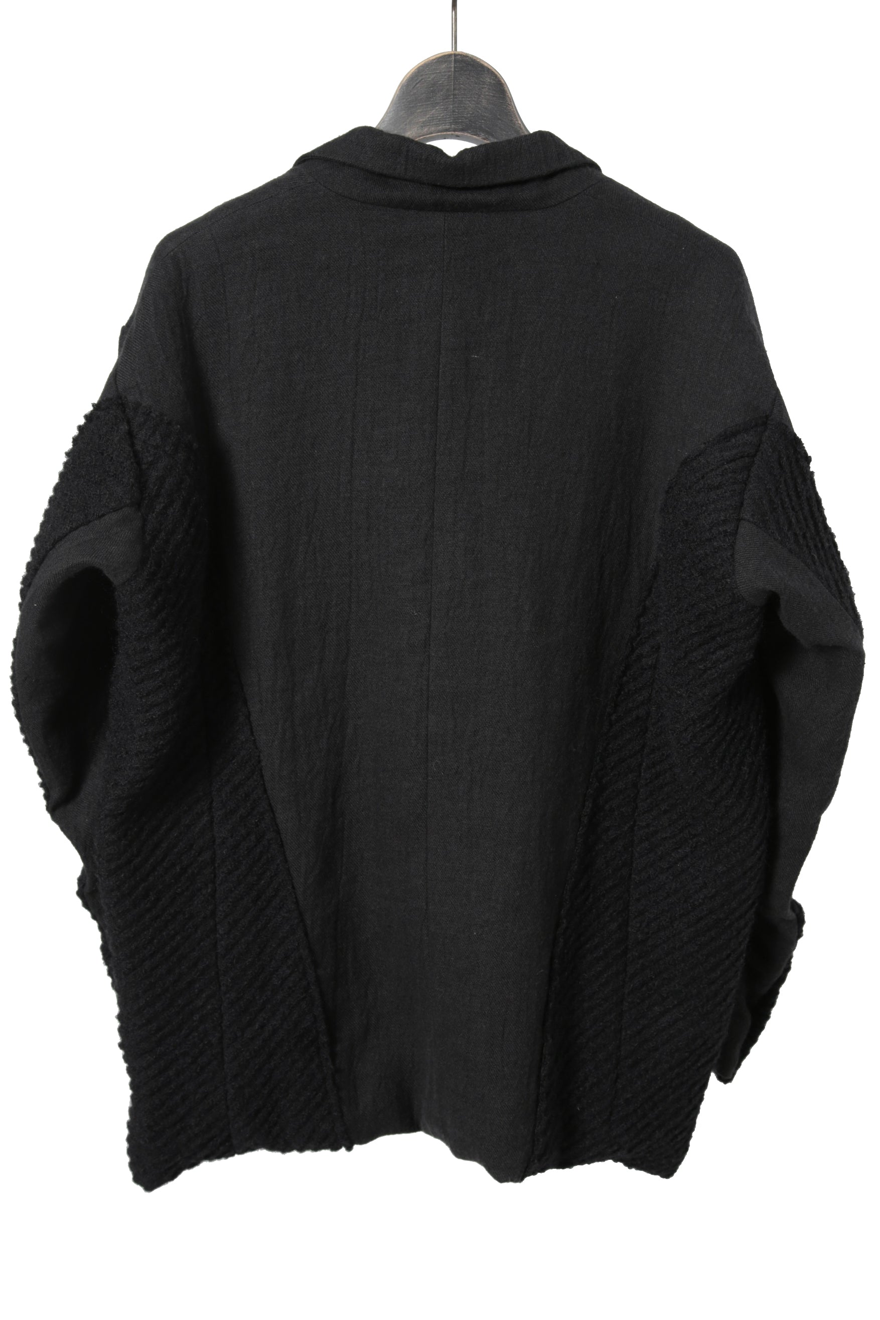 希少 新品 A.F ARTEFACT アーティファクト / リネンウール / ニット切替 オーバーサイズ ジャケット / size 1 (BLACK) ユニセックス
