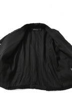 希少 新品 A.F ARTEFACT アーティファクト / リネンウール / ニット切替 オーバーサイズ ジャケット / size 1 (BLACK) ユニセックス