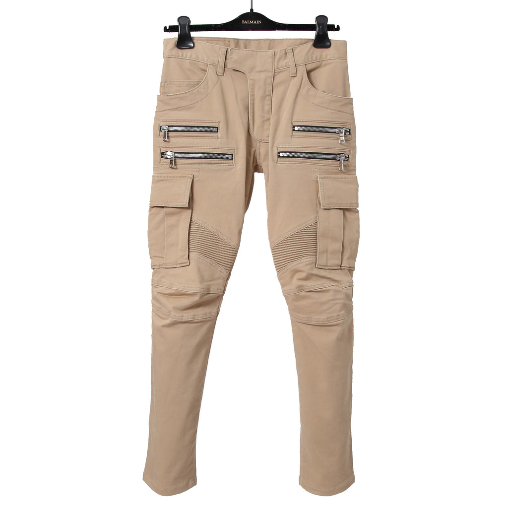 BALMAN バルマン / 蛇腹 バイカー スリム カーゴ パンツ / スキニー / size 29 (BEIGE)