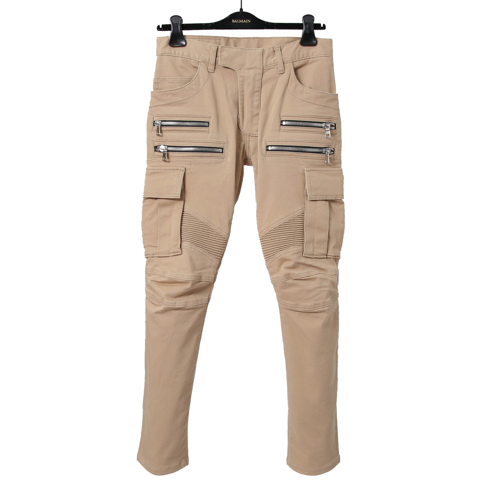 BALMAN バルマン / 蛇腹 バイカー スリム カーゴ パンツ / スキニー / size 29 (BEIGE)