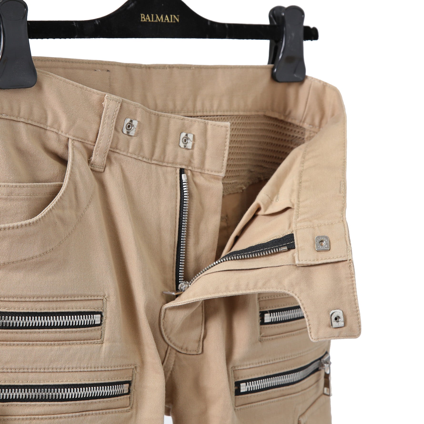 BALMAN バルマン / 蛇腹 バイカー スリム カーゴ パンツ / スキニー / size 29 (BEIGE)