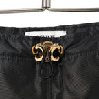 新品 CELINE セリーヌ / トリオンフ ゴールド 刻印ボタン /  裏キルティング スカート/ 2Z283020T / size 38 (M) BLACK