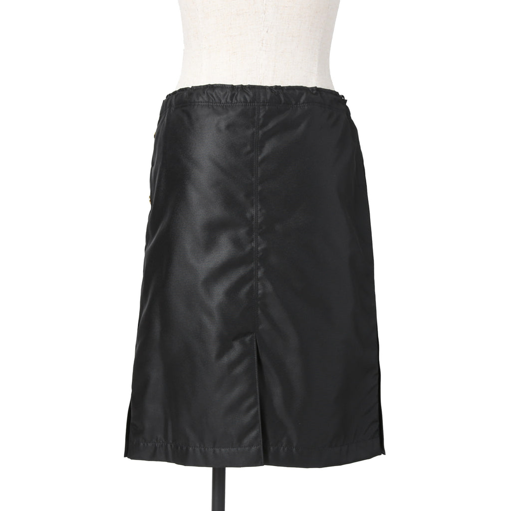 新品 CELINE セリーヌ / トリオンフ ゴールド 刻印ボタン /  裏キルティング スカート/ 2Z283020T / size 38 (M) BLACK