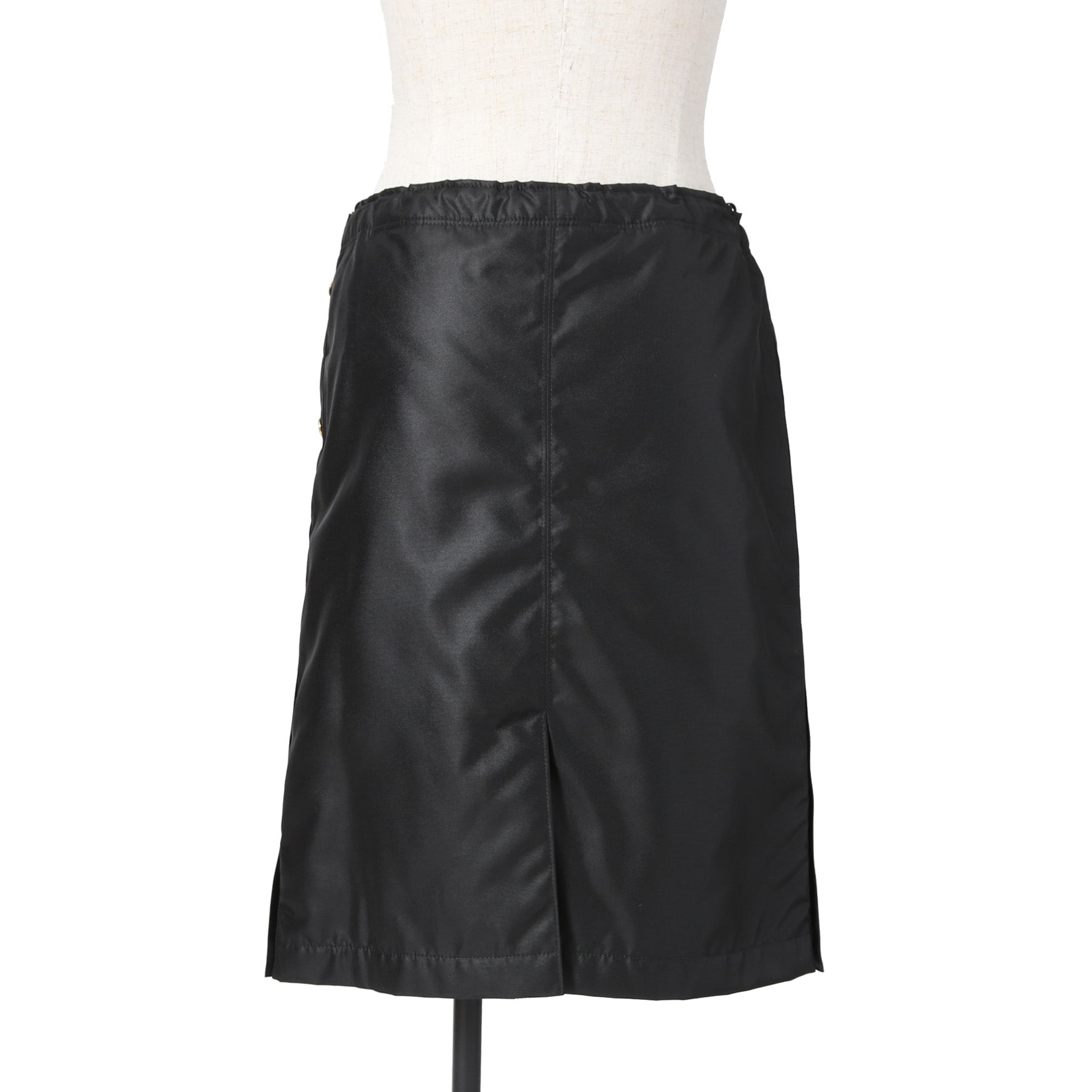 新品 CELINE セリーヌ / トリオンフ ゴールド 刻印ボタン /  裏キルティング スカート/ 2Z283020T / size 38 (M) BLACK