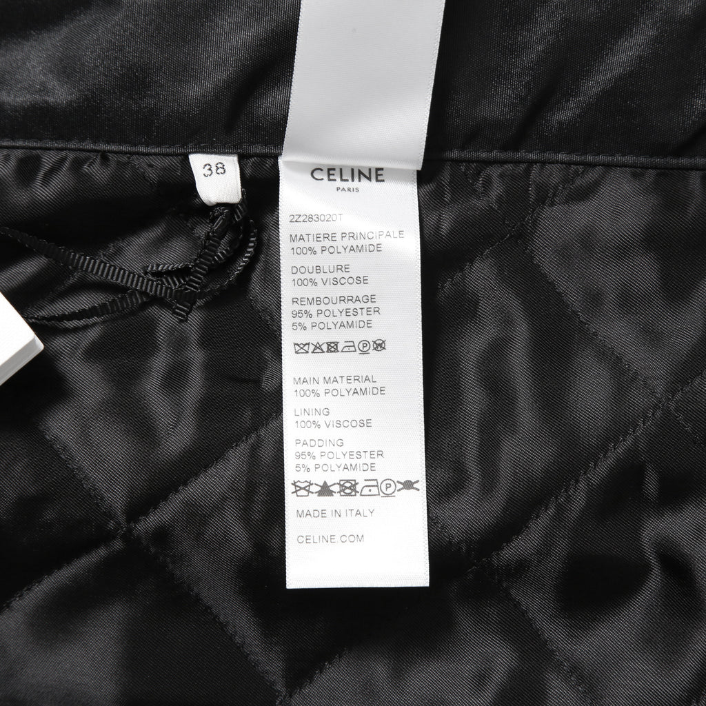 新品 CELINE セリーヌ / トリオンフ ゴールド 刻印ボタン /  裏キルティング スカート/ 2Z283020T / size 38 (M) BLACK