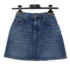 CELINE セリーヌ / 23SS エディスリマン期 / トリオンフ ゴールドチェーン デニム ミニスカート / size 27 (INDIGO) レディース