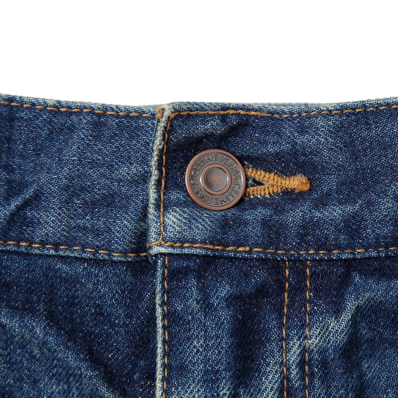 CELINE セリーヌ / 23SS エディスリマン期 / トリオンフ ゴールドチェーン デニム ミニスカート / size 27 (INDIGO) レディース