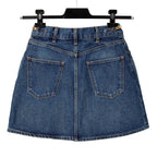 CELINE セリーヌ / 23SS エディスリマン期 / トリオンフ ゴールドチェーン デニム ミニスカート / size 27 (INDIGO) レディース