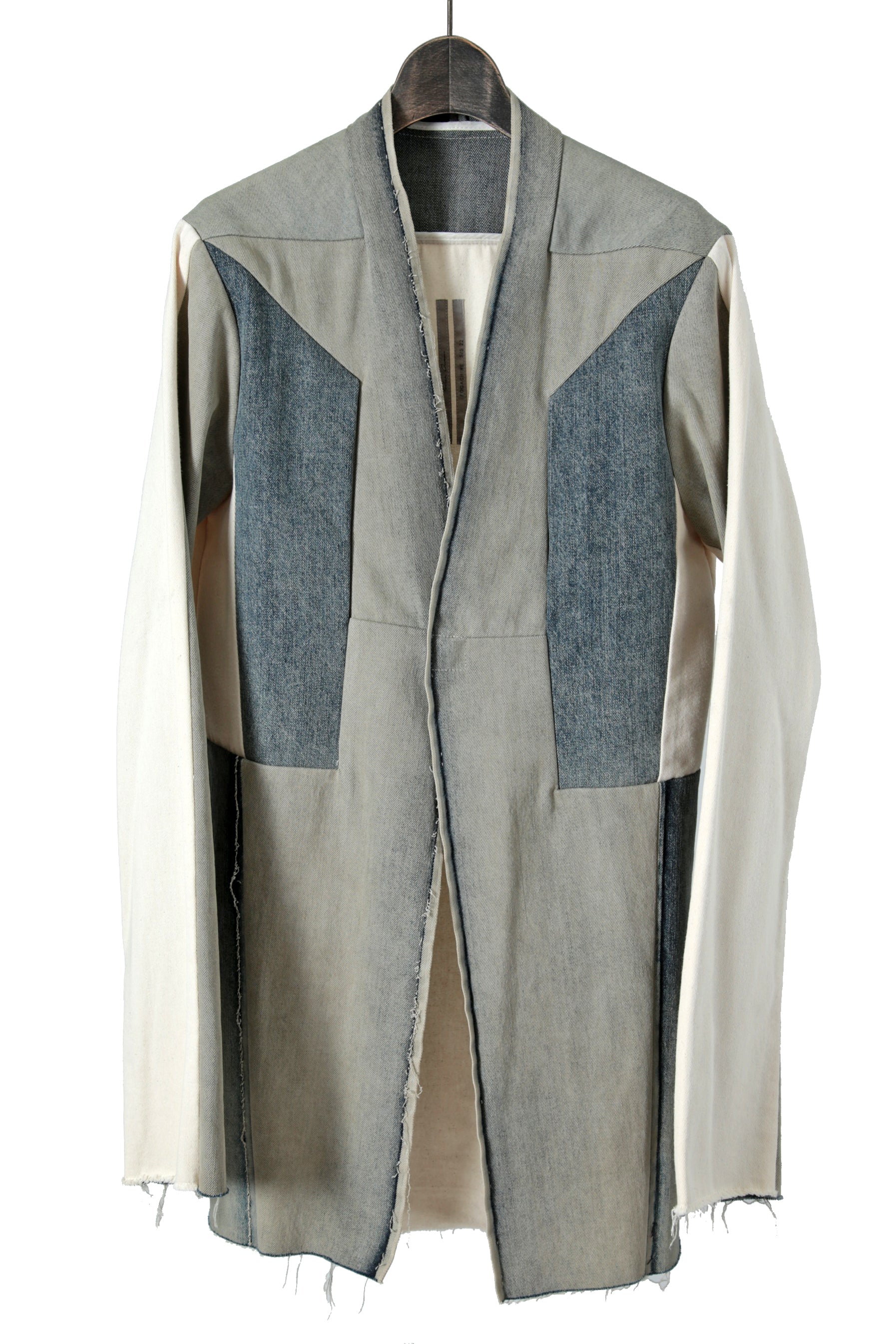 極美品 RICK OWENS / 22SS CAMICIA IN DENIM Larry Color Block Denim Jacket / RR01B1228-HUDEG / size 46 リックオウエンス