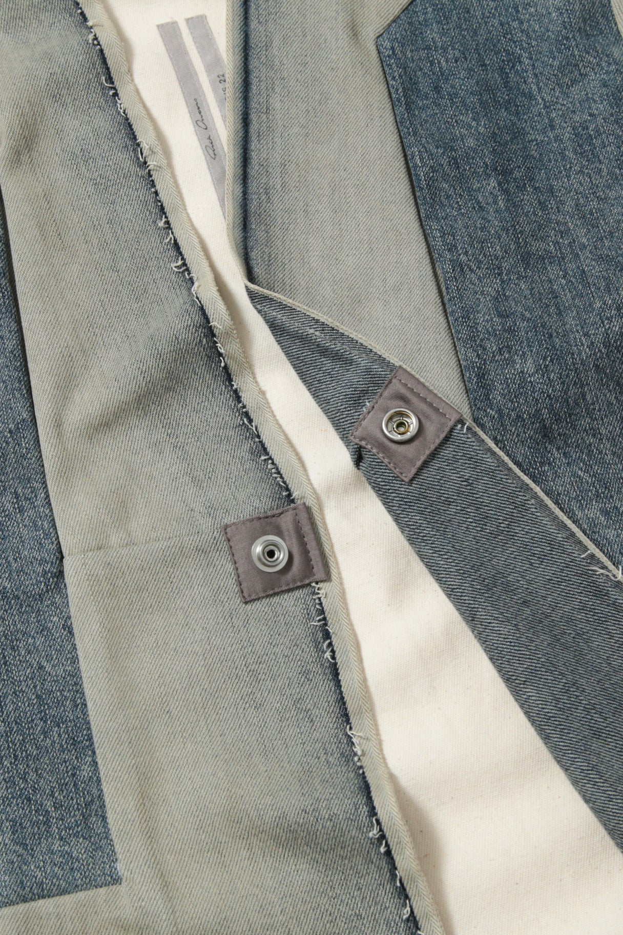 極美品 RICK OWENS / 22SS CAMICIA IN DENIM Larry Color Block Denim Jacket / RR01B1228-HUDEG / size 46 リックオウエンス