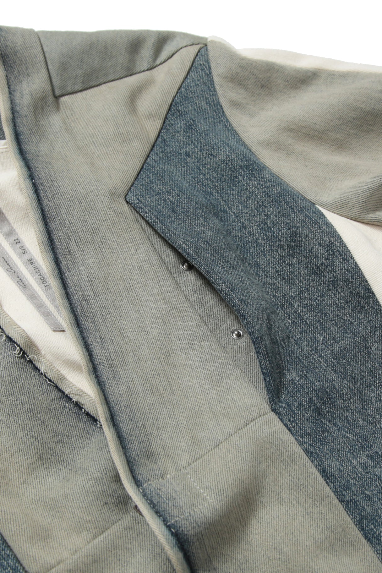 極美品 RICK OWENS / 22SS CAMICIA IN DENIM Larry Color Block Denim Jacket / RR01B1228-HUDEG / size 46 リックオウエンス