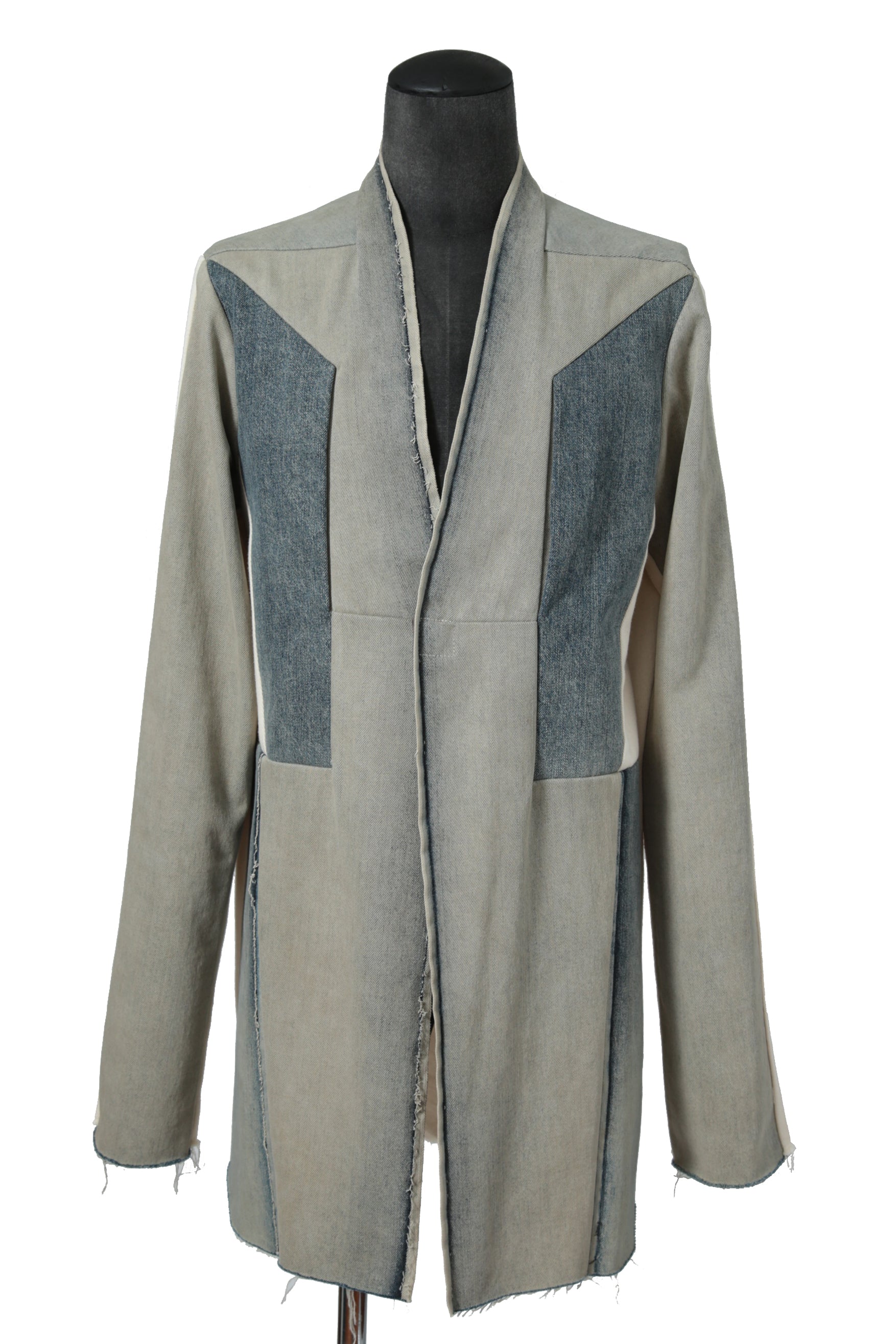 極美品 RICK OWENS / 22SS CAMICIA IN DENIM Larry Color Block Denim Jacket / RR01B1228-HUDEG / size 46 リックオウエンス