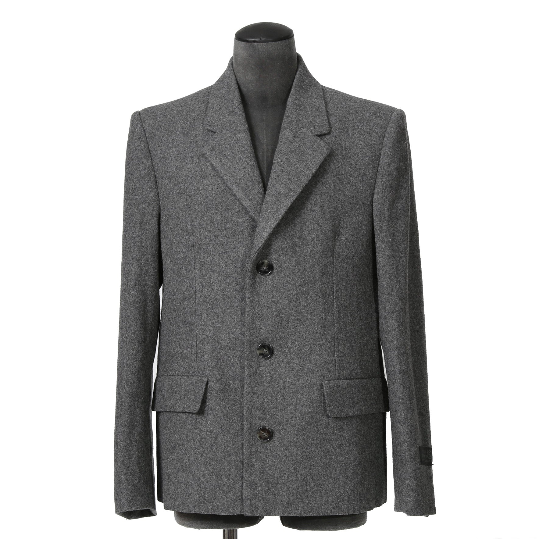 新品 MM6 メゾン マルジェラ / 23AW 袖タグ ウール メルトン ジャケット / SH0BN0016M35466860M / size 46 (GRAY)