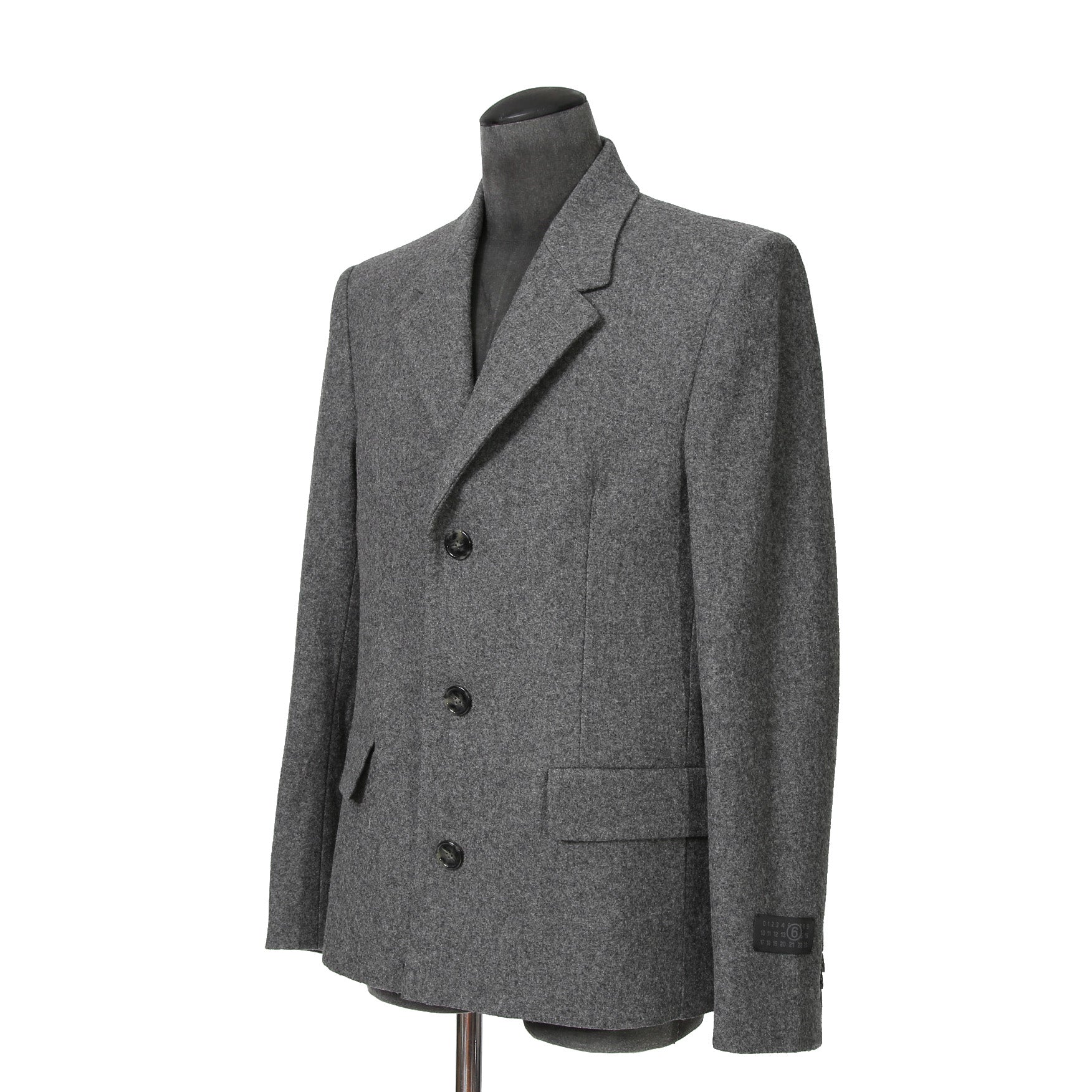 新品 MM6 メゾン マルジェラ / 23AW 袖タグ ウール メルトン ジャケット / SH0BN0016M35466860M / size 46 (GRAY)