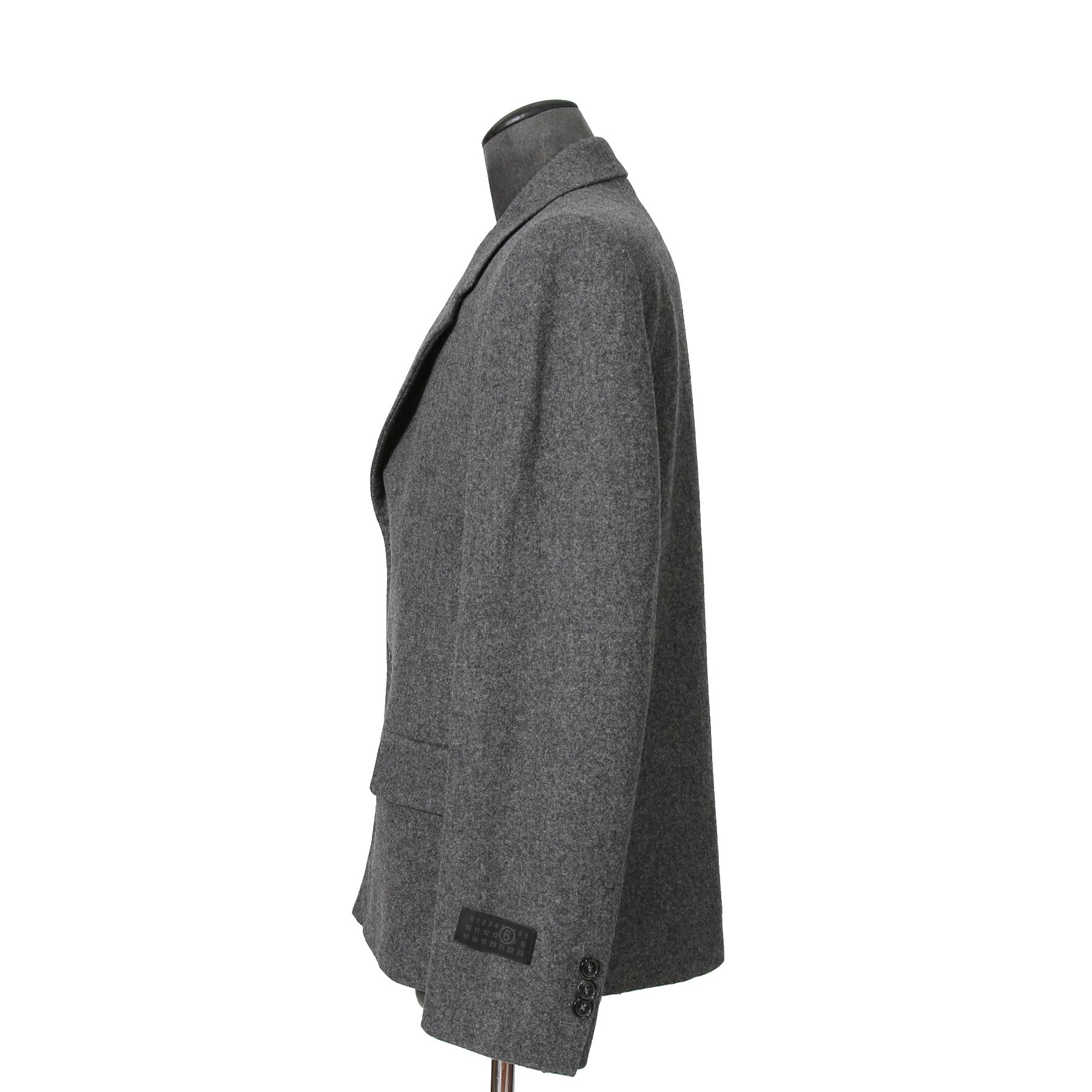 新品 MM6 メゾン マルジェラ / 23AW 袖タグ ウール メルトン ジャケット / SH0BN0016M35466860M / size 46 (GRAY)