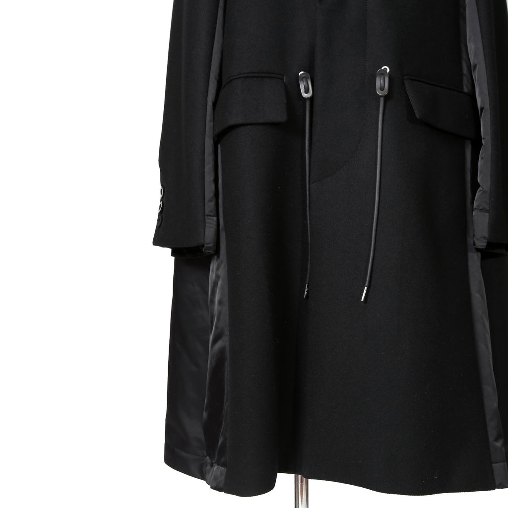 sacai サカイ / 美品 23AW ウール メルトン ドッキング コート / 23-03114M / size 1 (BLACK)