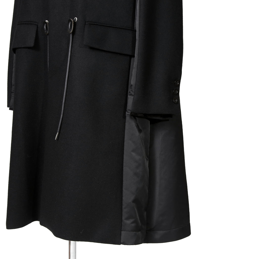 sacai サカイ / 美品 23AW ウール メルトン ドッキング コート / 23-03114M / size 1 (BLACK)