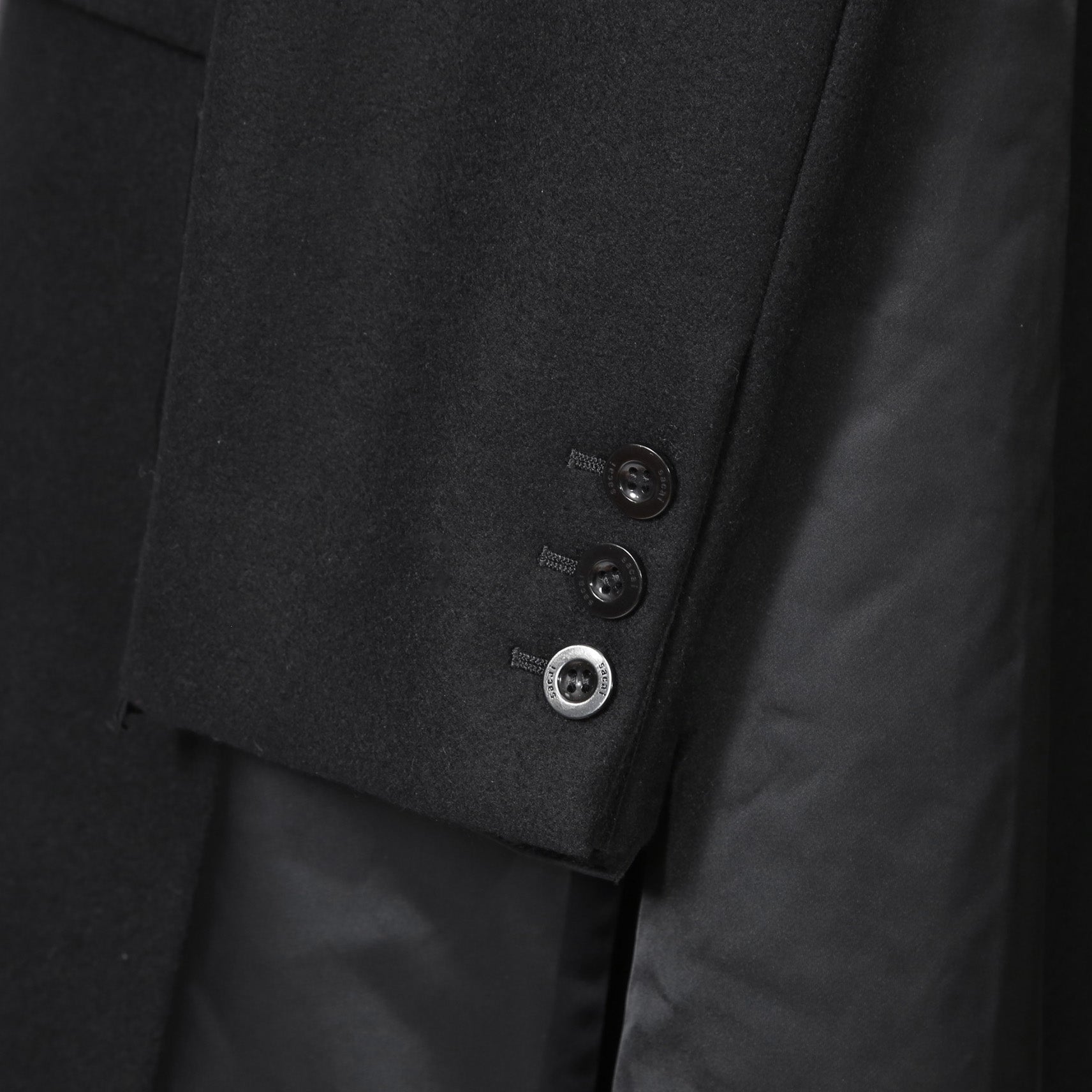 sacai サカイ / 美品 23AW ウール メルトン ドッキング コート / 23-03114M / size 1 (BLACK)