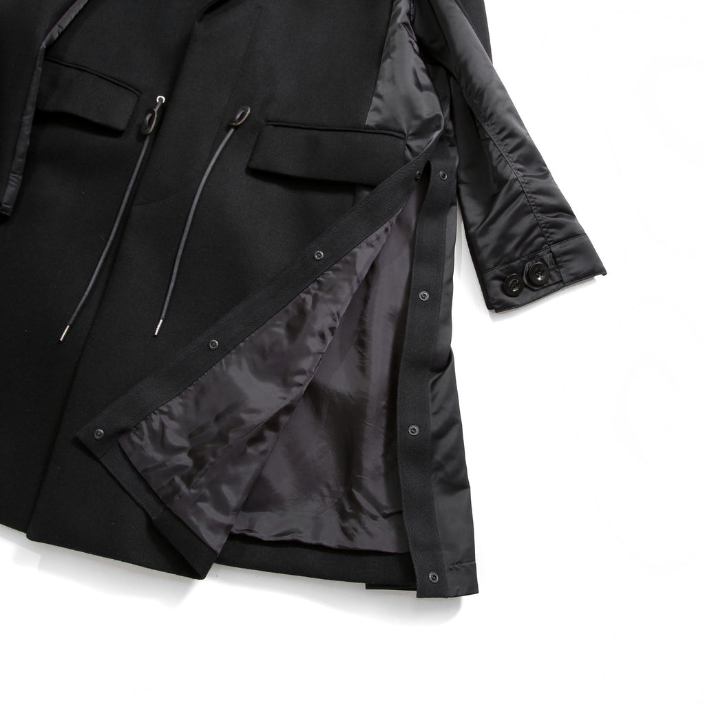 sacai サカイ / 美品 23AW ウール メルトン ドッキング コート / 23-03114M / size 1 (BLACK)