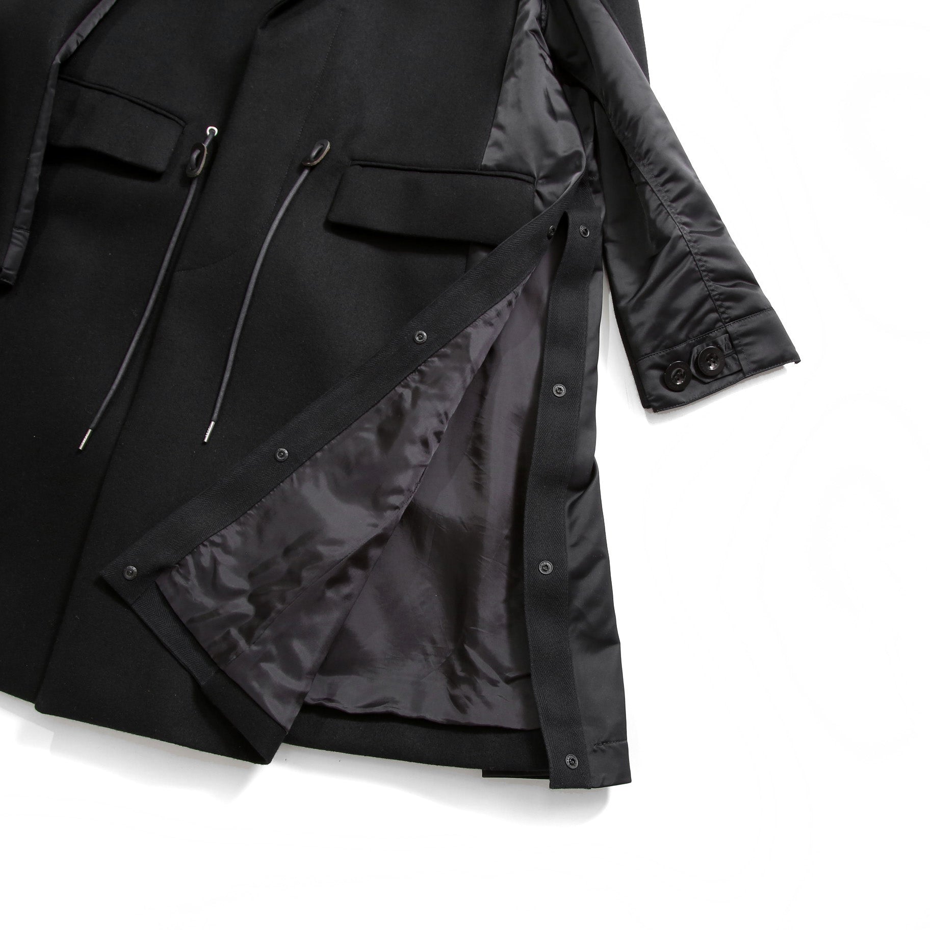 sacai サカイ / 美品 23AW ウール メルトン ドッキング コート / 23-03114M / size 1 (BLACK)