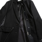sacai サカイ / 美品 23AW ウール メルトン ドッキング コート / 23-03114M / size 1 (BLACK)