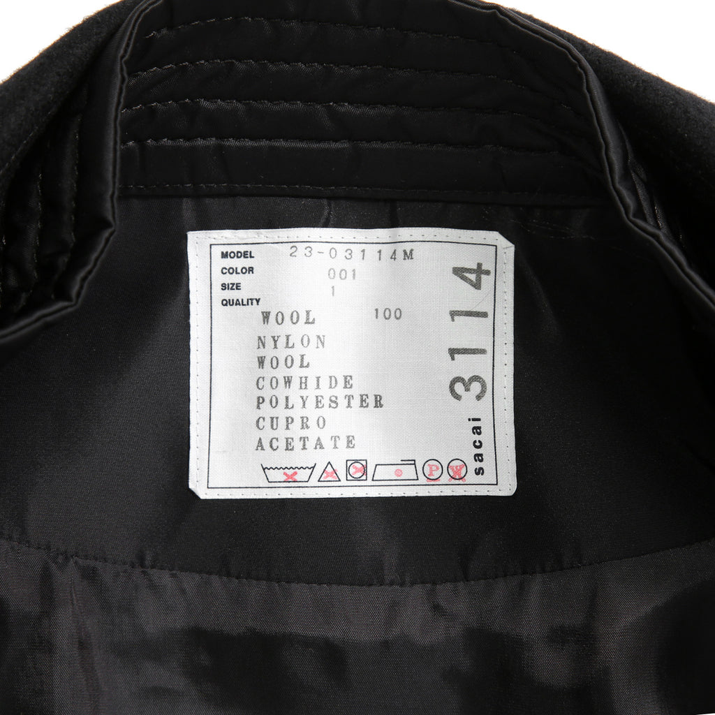 sacai サカイ / 美品 23AW ウール メルトン ドッキング コート / 23-03114M / size 1 (BLACK)