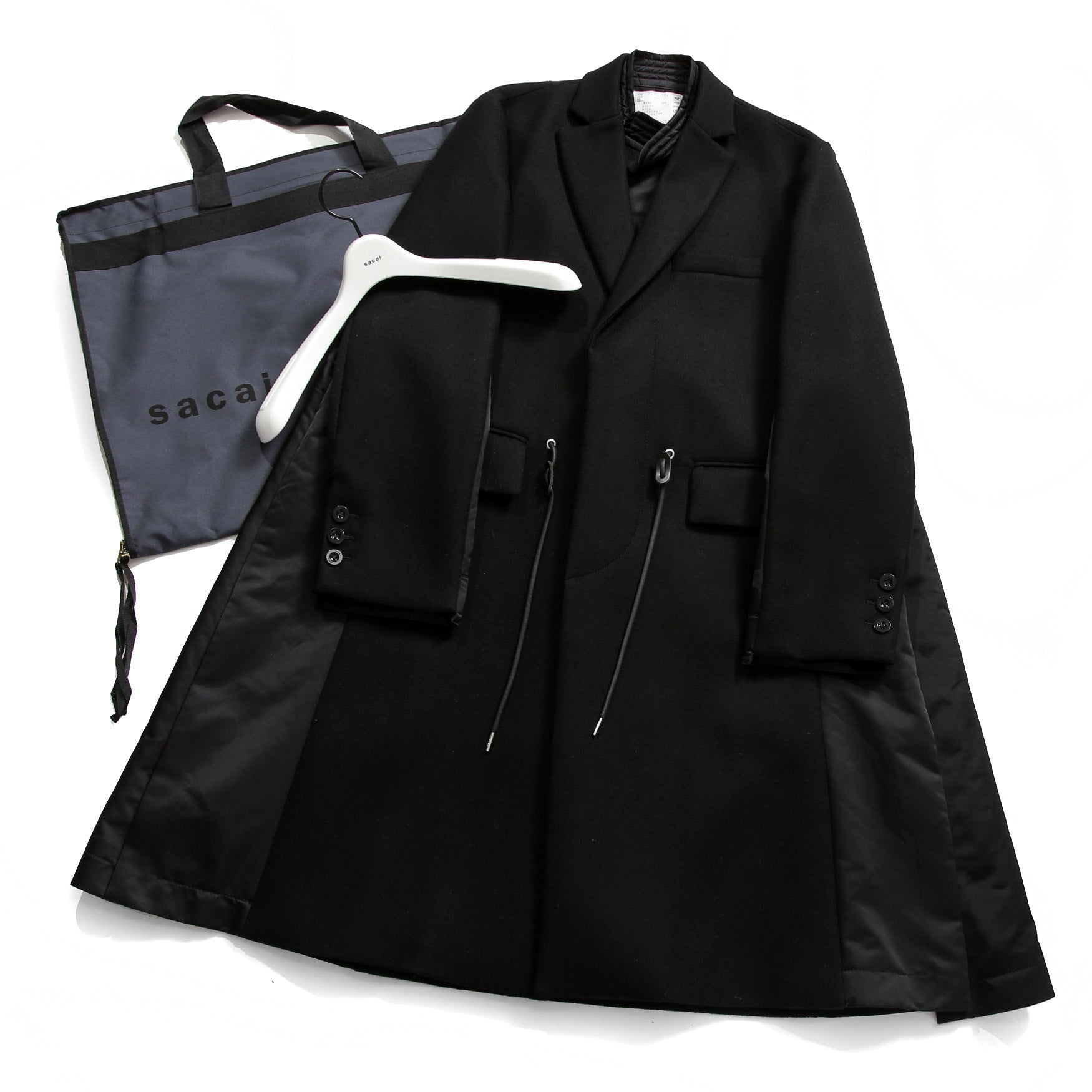 sacai サカイ / 美品 23AW ウール メルトン ドッキング コート / 23-03114M / size 1 (BLACK)