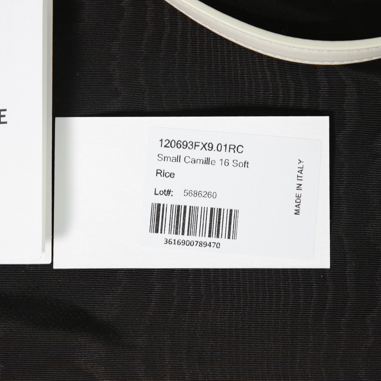 新品 CELINE セリーヌ / 24年製 スモール カミーユ 16（セーズ）ソフト バッグ / スムースカーフスキン / (rice)